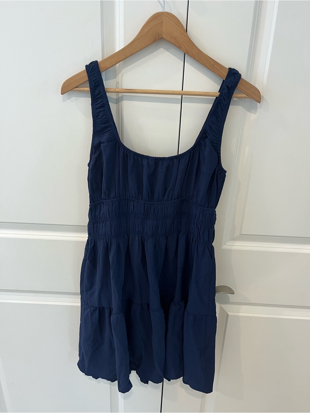 Cupshe women’s small NWT casual navy blue sleeveless dress with tie neckline - Picture 3 of 9